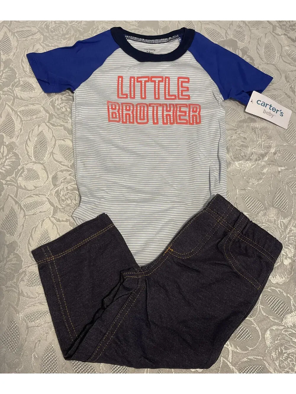 Carters Baby Boys Size 24 Month Little Brother Outfit NWT! A2828